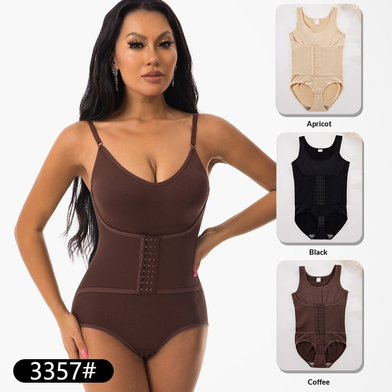 Body Shaping Butt Lifting Abdomen Tightening Snap Button Jumpsuit