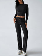 Sports Yoga Style Long-sleeved Straight Pants Casual Suit