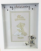 New Christening Photo Frame Keepsake Gift For Baby Girl Boy Box Present Silver