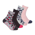 4 Pack Ladies Cosy Soft Fulffy Slipper Bed Socks with Grips