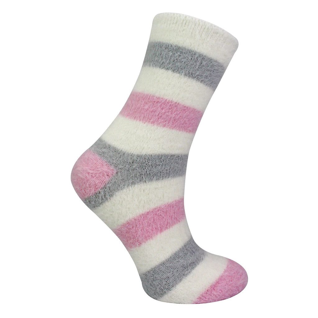 Ladies 4 Pack Fluffy Cosy Slipper Socks