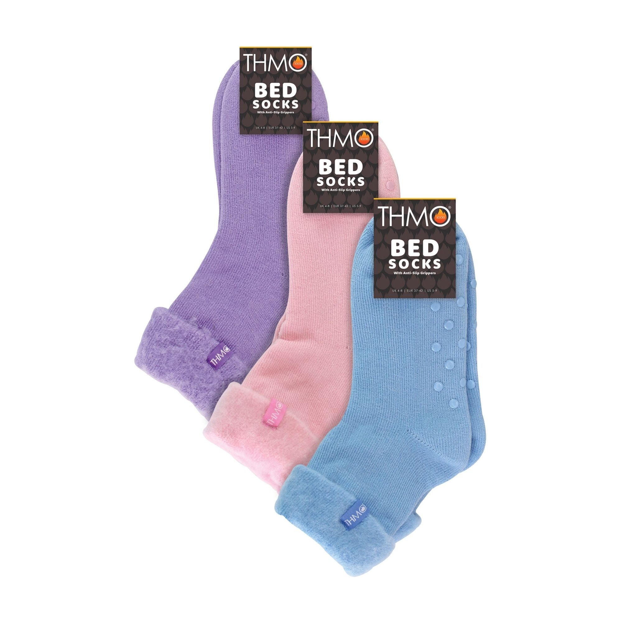 3 Pack Ladies Bed Socks with Non-Slip Grips | Comfort Cosy Slipper Socks