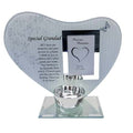 special grandad heart plaque & t-light holder glass