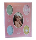 Pink Baby Girl Photo Frame Record Babys First Holds 5 photos