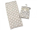 Supersoft Baby Fleece wrap - grey Elephant/white polka