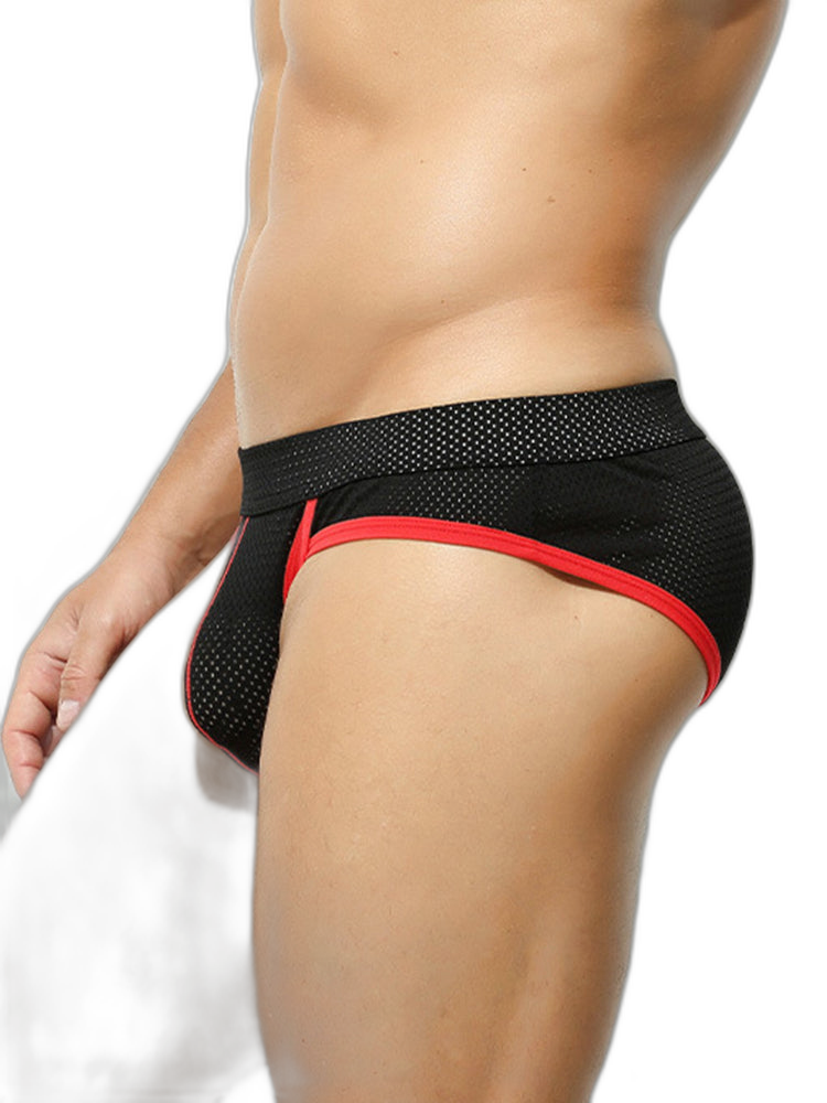 2 Pack Men's Breathable Side-Open Thin and Lightweight Supportive Fit Briefs