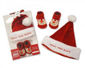 Baby Hat and Socks Christmas Gift Set - Santas Little Helper