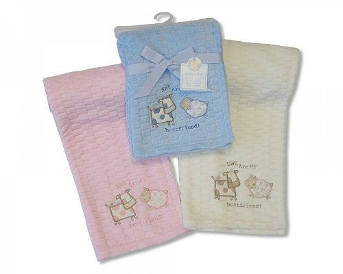Cute Cow & Sheep Baby Wrap Blanket - Pink
