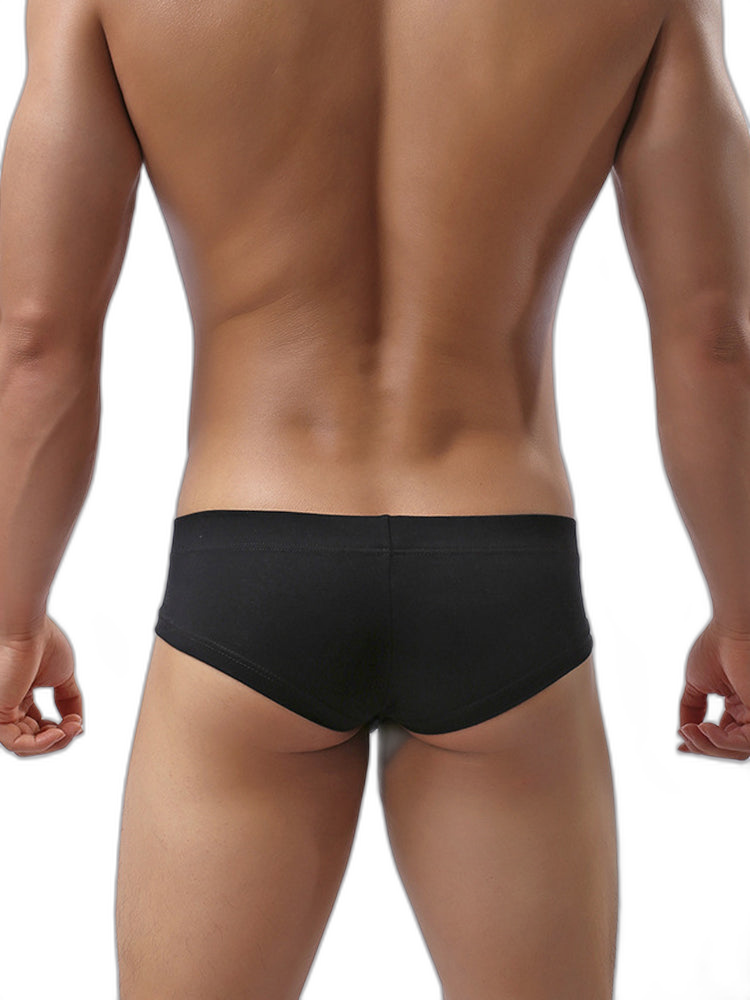 3 Pack Men's Cotton Solid U-Shaped Pouch Briefs