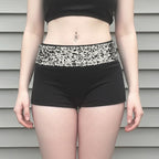 American-style Edgy Sassy Sequined Patchwork Shorts With A High Waist