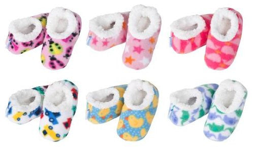 Snoozies ~ Baby Snoozies! ~ Foot Coverings ~ Slippers (Medium ~ 3-6 Months, Cars & Trucks ~ (White))