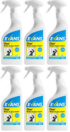 6 x Evans Clear Glass Cleaner