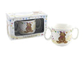 Teddy Bear Decorated, Fine China Twin Handled Baby Trinket / Keepsake Cup with Presentation Box