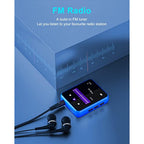 32GB MP3 Player with Bluetooth 5.0, Portable HiFi Lossless Sound MP3 Music Player and FM Radio, Voice Recorder, E-Book, Pedometer, 2.4 Inch Full Touch Screen Sports MP3 Player, Maximum Support 128GB
