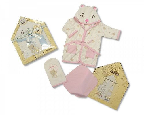 Classic Bear 3 Piece Baby Cotton Gift Set - Blue