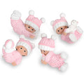 Playful Baby Girl Resin Cake Decoration. 7 x 4cm. Set of 4 Different Figures