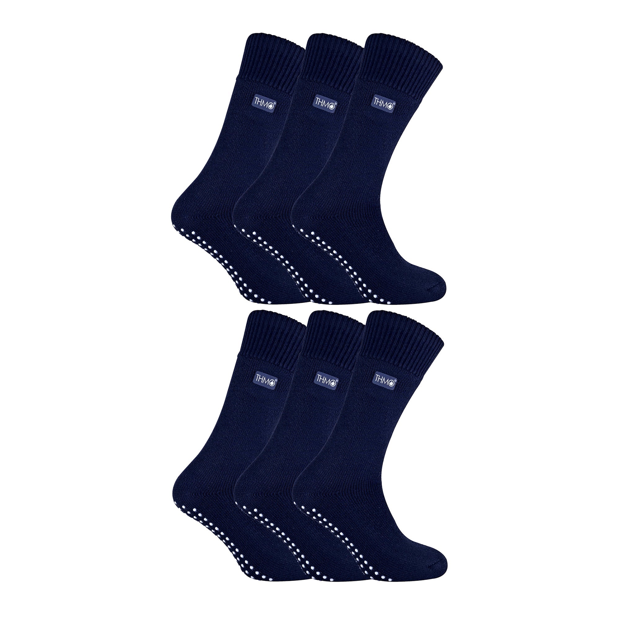 Mens Thermal Indoor Slipper Socks with Grips (Multipack Options)