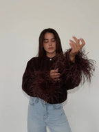 Streetstyle Personality Knitted Cardigan With Buttons Solidcolor Women's Outerwear Sweater