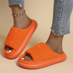 European And American Women's Plus Size Thick Bottom One Word Towel Slippers