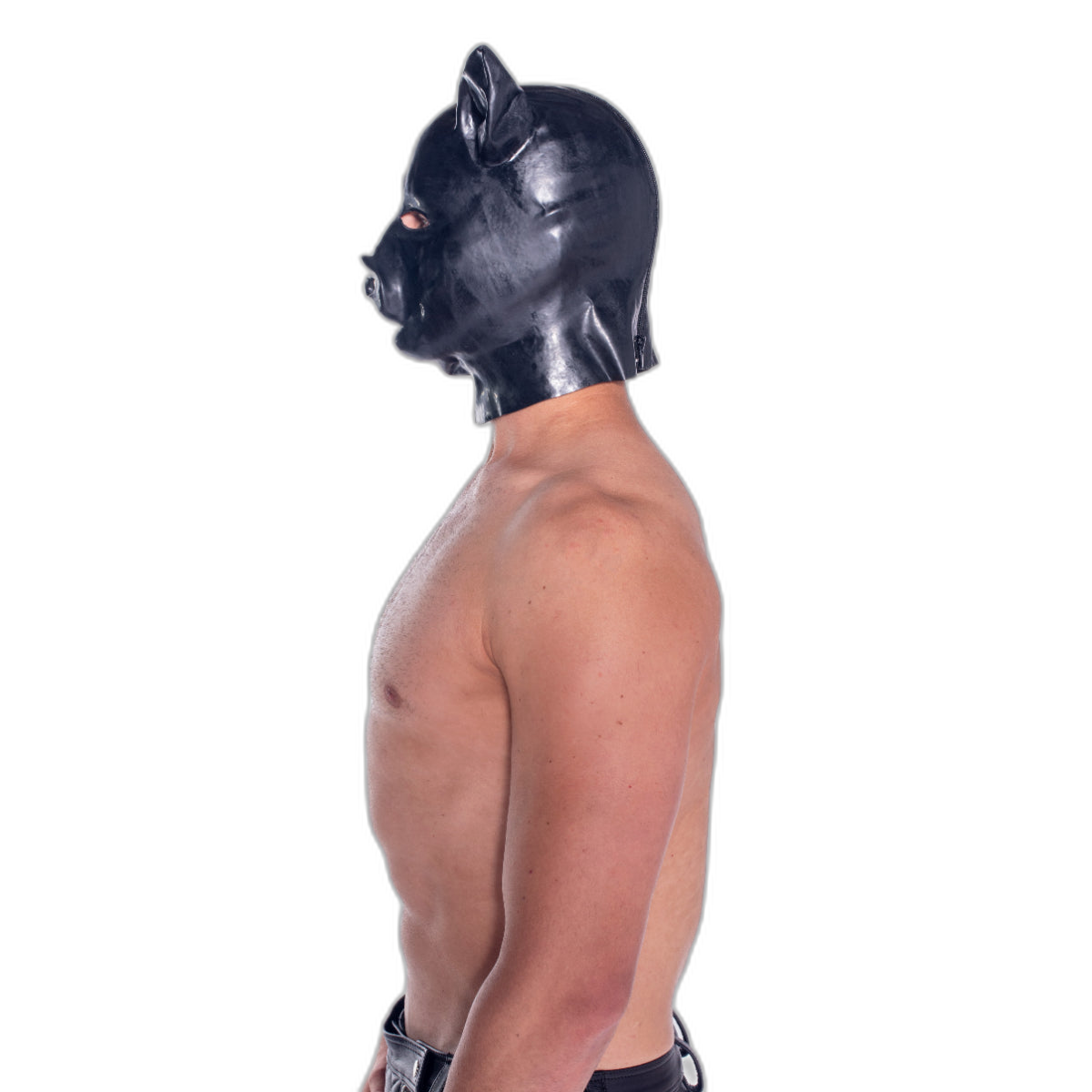 Prowler RED Latex Pig Hood Black