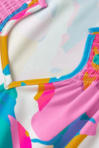 Multi Colour Flutter Sleeve Blouse Abstract Print Women UK