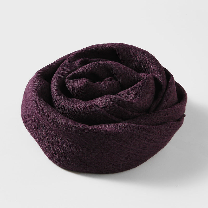 Artistic Sunscreen Solid Color Cotton And Linen Scarf
