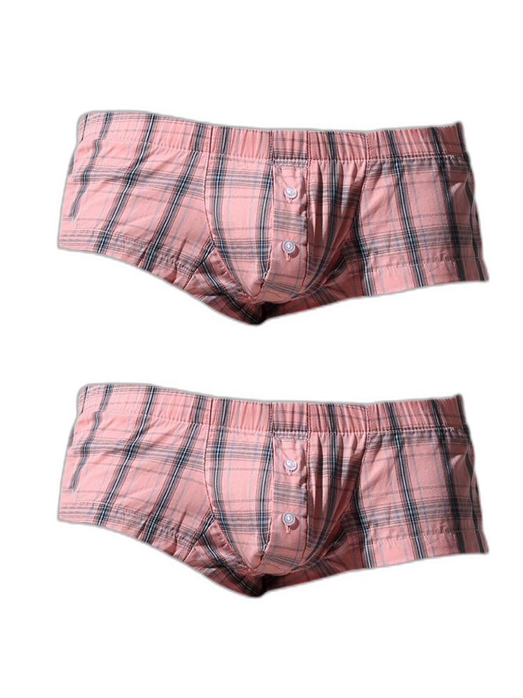 2 Pack Men's Soft Cotton Day-Long Comfort Shape-Retaining Fabric Boxers Shorts