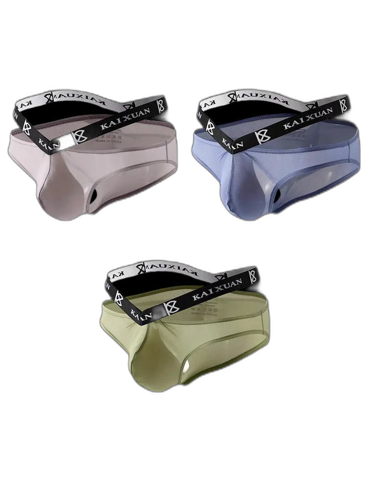 3 Pack Dual Waistband Mesh Stretch Briefs