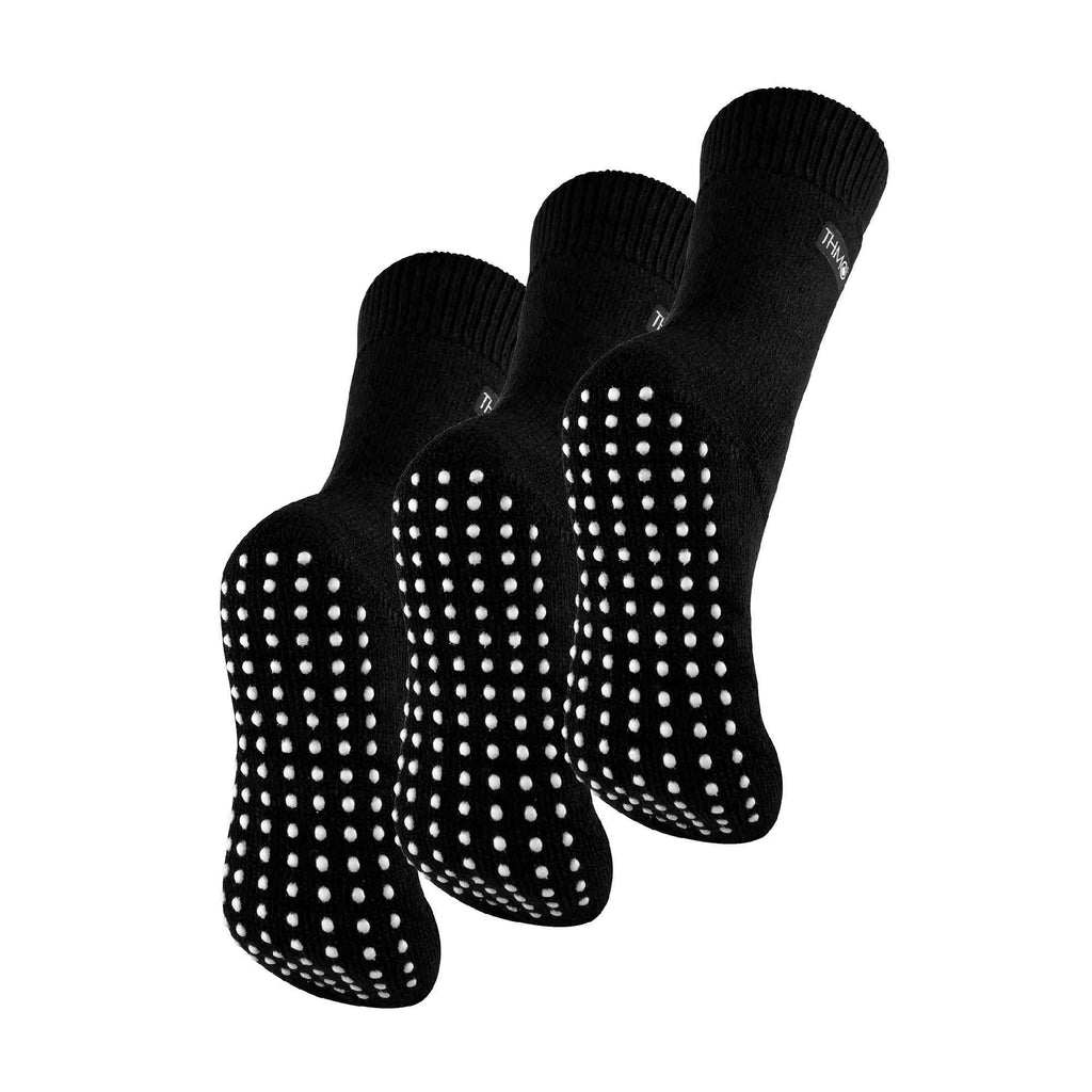 3 Pack Ladies Cosy Non Slip Thermal Slipper Socks with Grippers