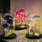 24k Gold Foil Rose Glass Cover Luminous Valentine's Day Christmas Gift
