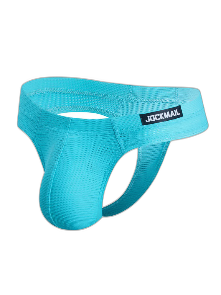 Men's Simple Breathable Mesh Pouch Thong & Strings