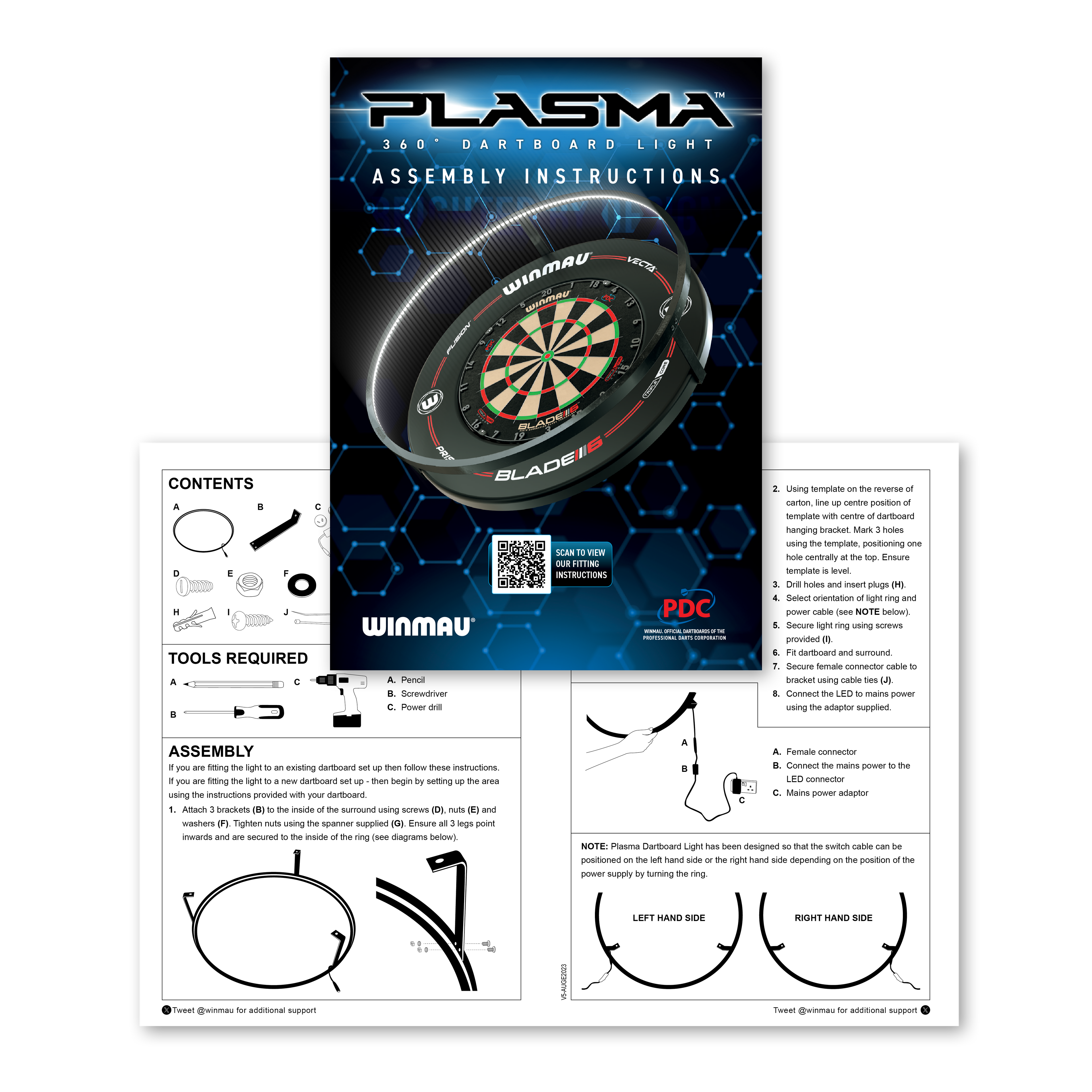 WINMAU Plasma Ice 360° Dartboard Light