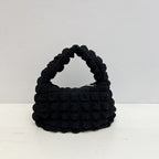Western Style Gentle Pleated Bubble Handbag