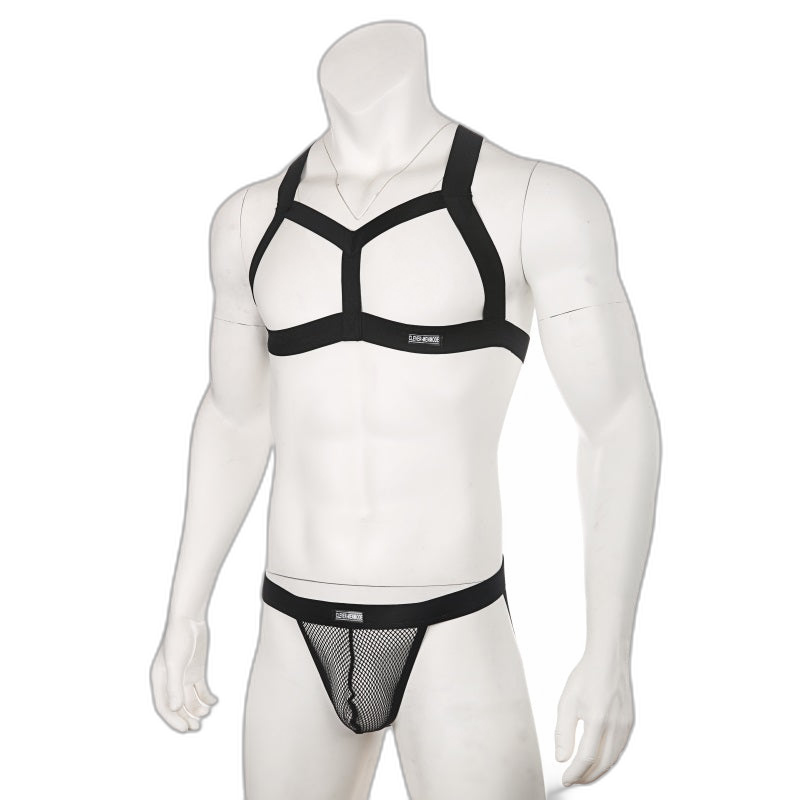 Chest Harness + Mesh Jockstrap Erotic Clubwear