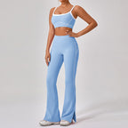 Outdoor Sports Yoga Suits Women's Spaghetti Strap Contrast Color Fitness Set Outfits