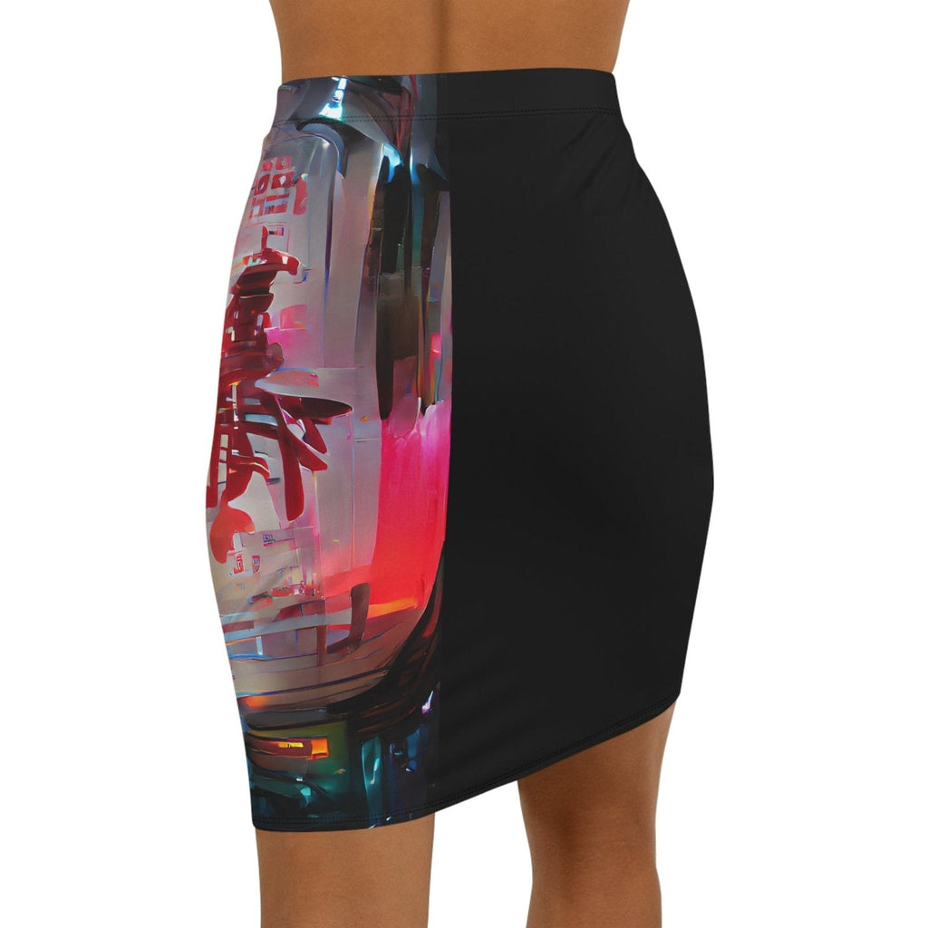 Half Black Half Báijiǔ - Womens Pencil Skirt