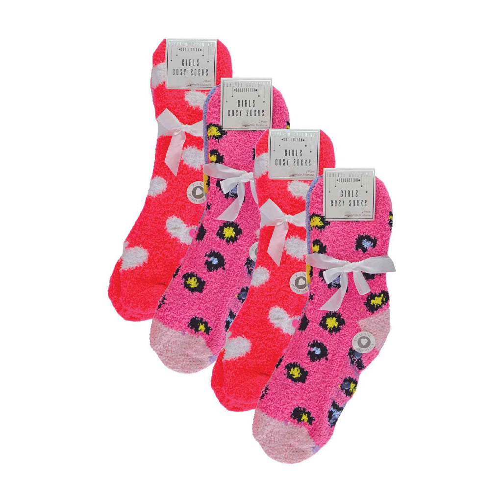 8 Pack Girls Soft Fluffy Slipper Bed Socks (4 Sizes)