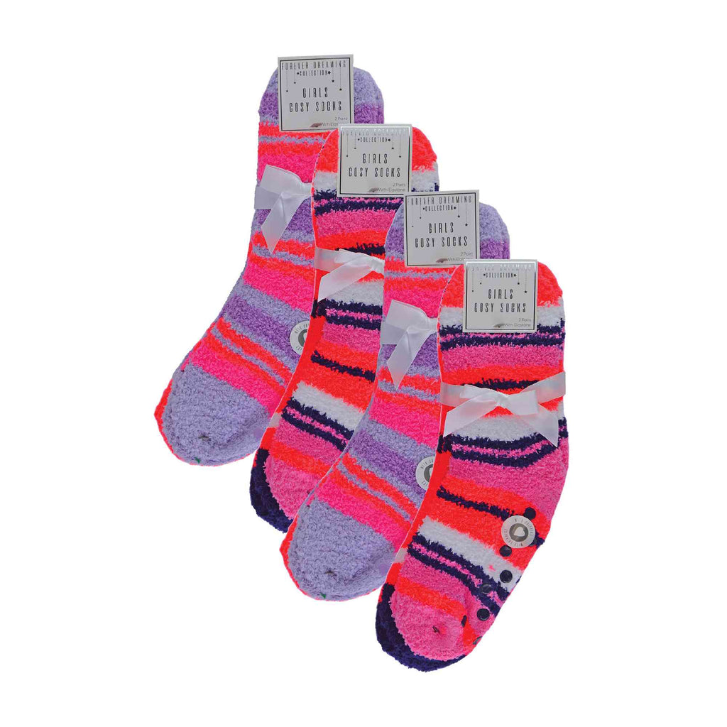 8 Pack Girls Soft Fluffy Slipper Bed Socks (4 Sizes)