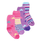 4 Pairs of Girls Cosy Soft Slipper Socks
