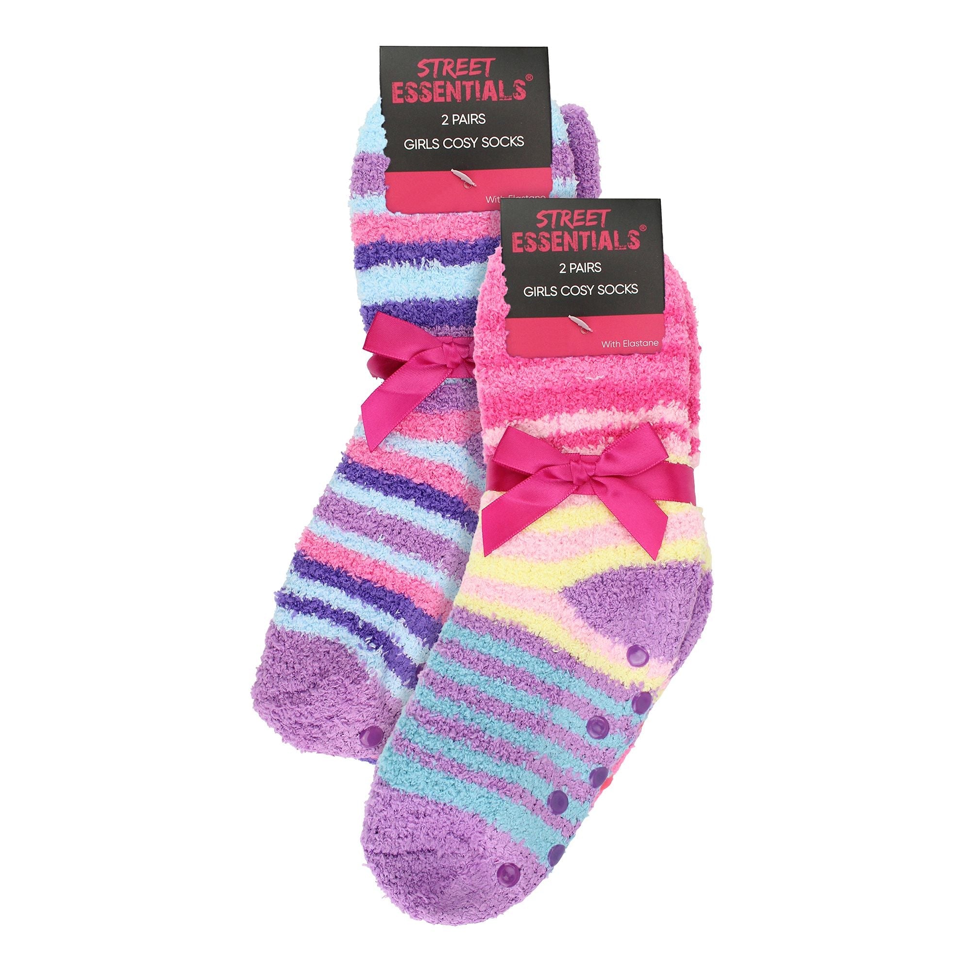 4 Pairs of Girls Cosy Soft Slipper Socks