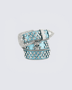Rhinestone Skull Belt with Studded Edge – Statement Accessory