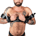 ruff GEAR Leather BOUND Arm Wrist Chest Restraint