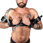 ruff GEAR Leather BOUND Arm Wrist Chest Restraint