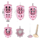Gorse - Spiked Chastity Cage With Belt and Catheter