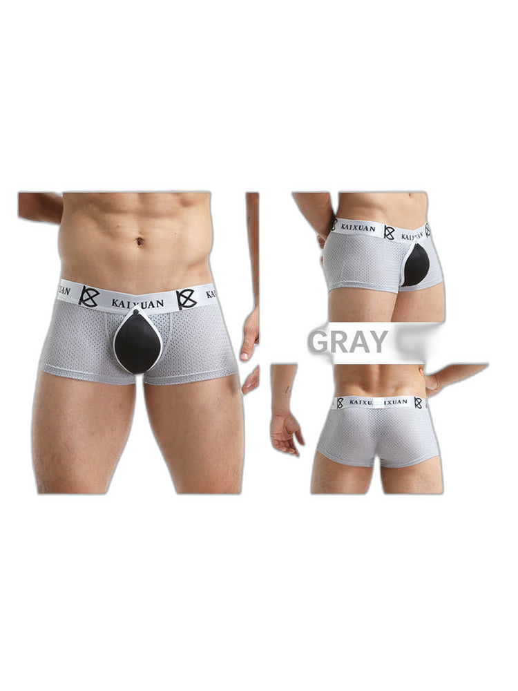 2-pack Men's Sexy Detachable Curled Cup Snap Hip Boxer Briefs
