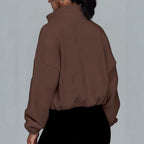 Loose Lapel Cardigan Zipper Sweater
