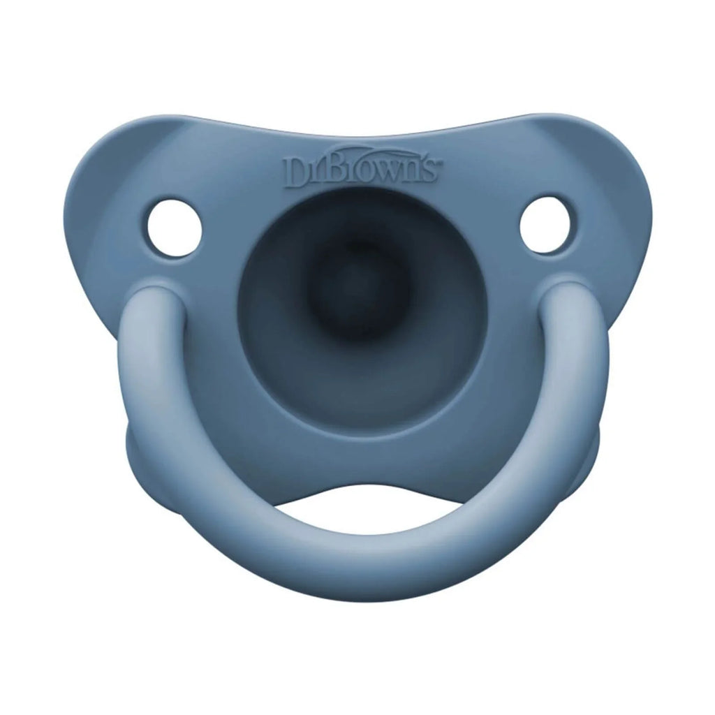 Dr. Brown's One Piece Silicone Soother 0+ months Pack of 2 - Blue