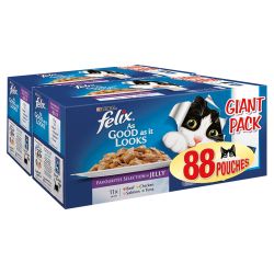 Purina Felix Pouch As Good As It Looks Favourites Selection In Jelly 88 Pack