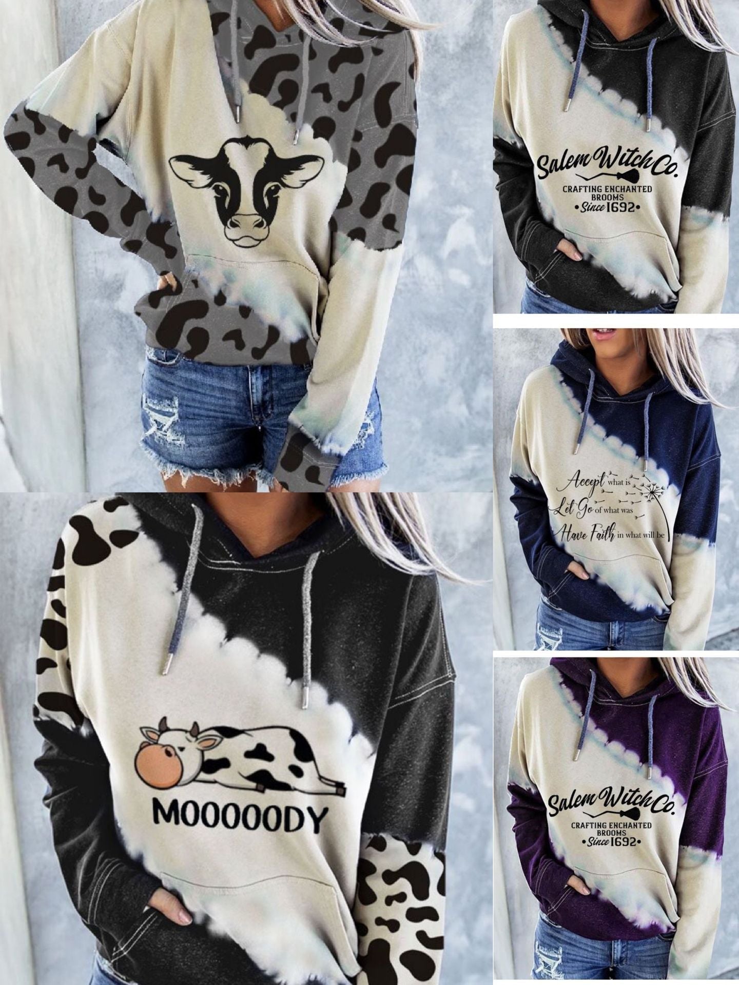 Korean style graffiti solid color loose pullover sweater