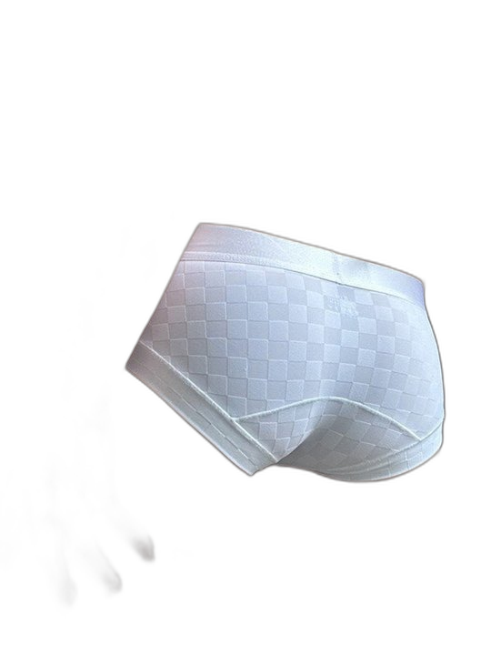 3 Pack Men's Cooling Silktech Briefs - U-Pouch Design & Checkered Antibacterial Lining